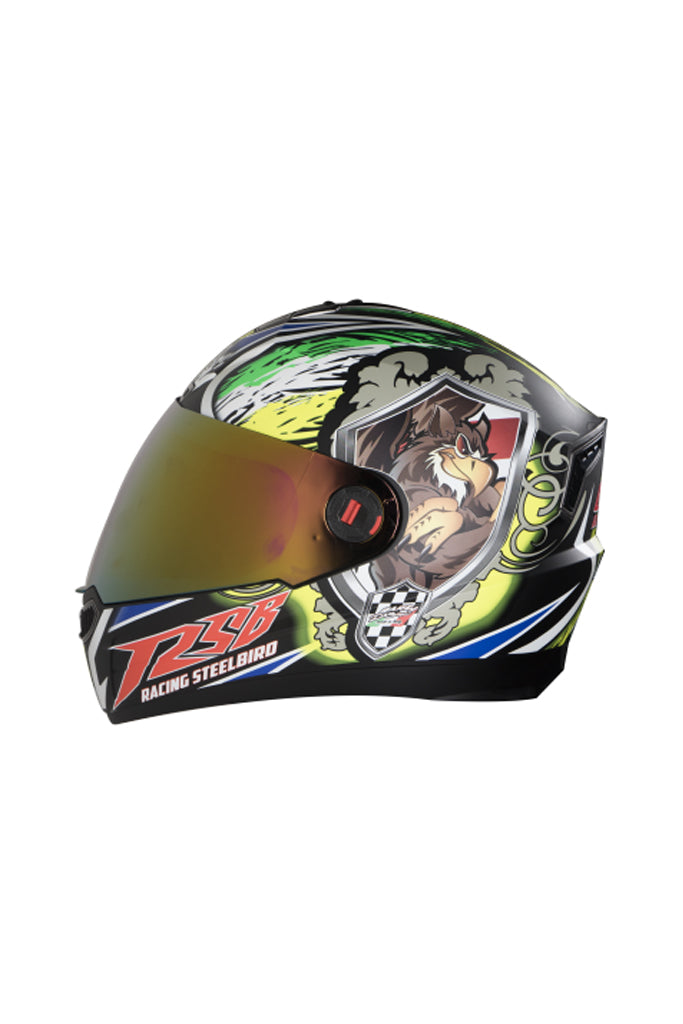 Steelbird Air Griffon Full Face Helmet-Glossy Black With Yellow