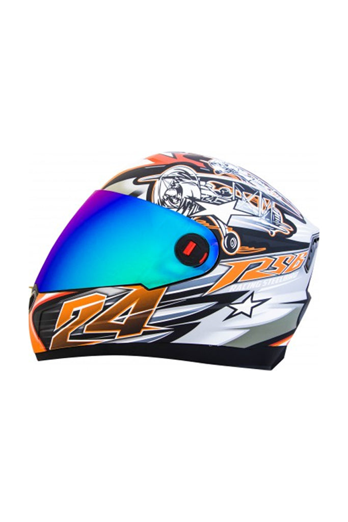 Steelbird Air Hovering Full Face Helmet-Matt Black With Orange