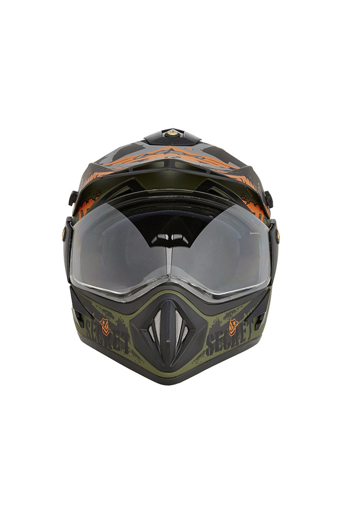 Vega Off Road D/V Secret Dull Green Black Helmet