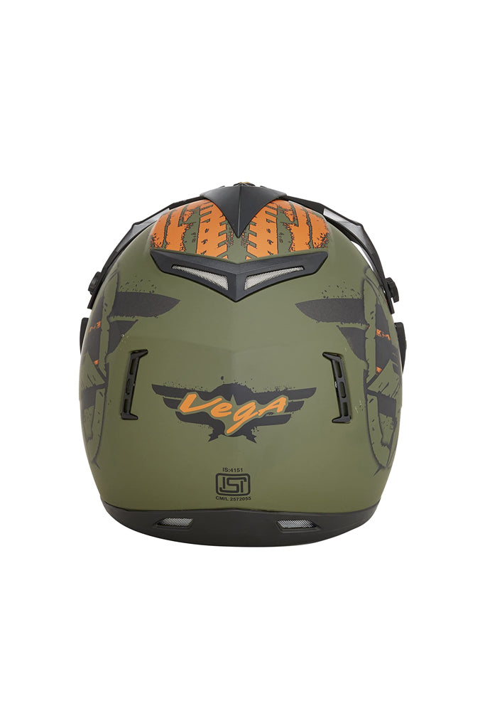 Vega Off Road D/V Secret Dull Green Black Helmet