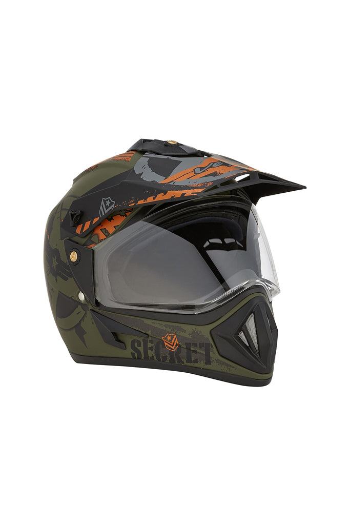 Vega Off Road D/V Secret Dull Green Black Helmet