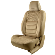 Crescent Bucket Fit Velvet Fabric Car Seat Cover For Maruti Brezza ( In Beige ) Elegant Auto Retail