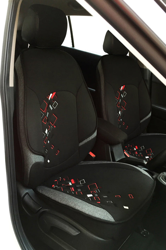 Air-bag Friendly Car Seat Cover Black and Red