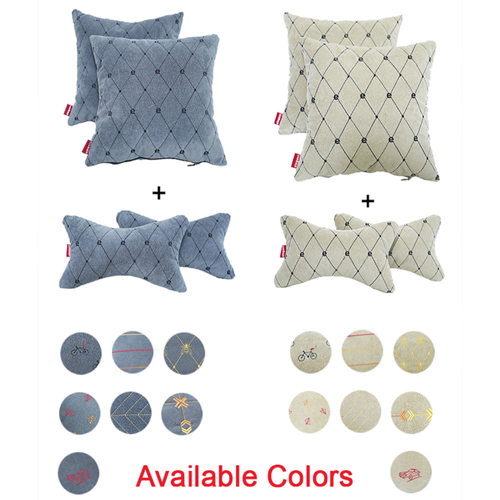 Comfy Z-Dot Fabric Car Seat Cover For Mahindra Marazzo with Free Set of 4 Comfy Cushion - Grey Black | Elegant Auto Retail