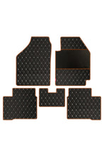 Luxury Leatherette Car Floor Mat For Hyundai I20 Fabric Image (Black - White - Red)