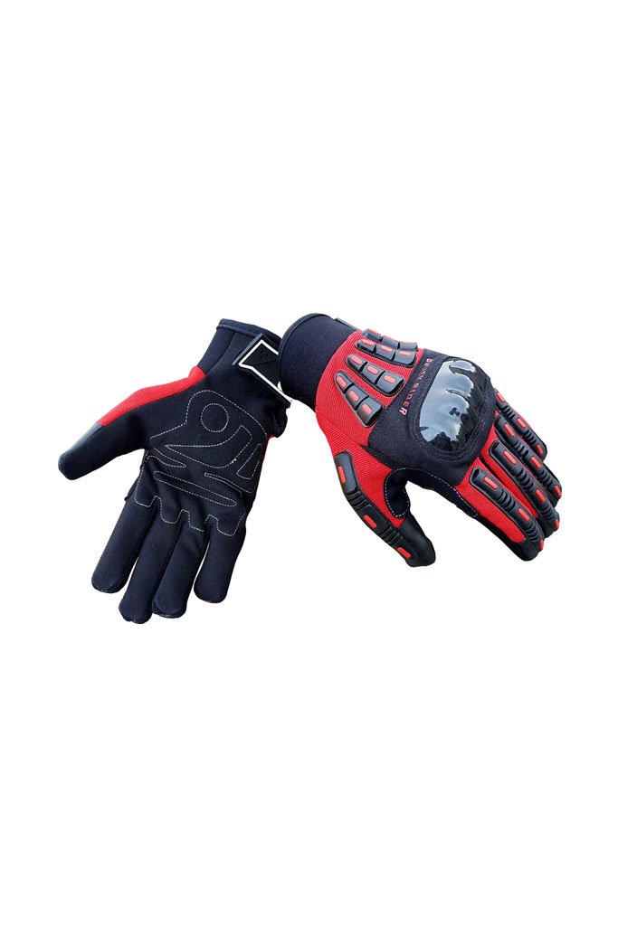 Biking Brotherhood Riding Gloves Black and Red