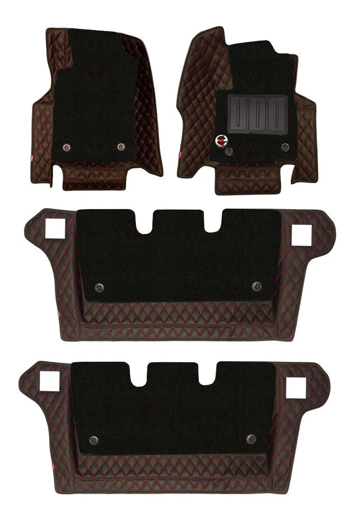 Royal 7D Car Floor Mats Black and Red For Mahindra Scorpio Elegant