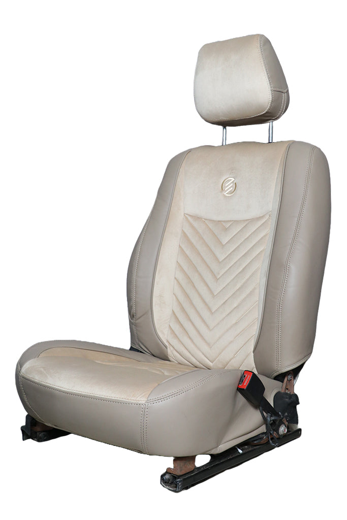 Veloba Softy Velvet Fabric Car Seat Cover For Honda Amaze - Beige | Elegant Auto Retail