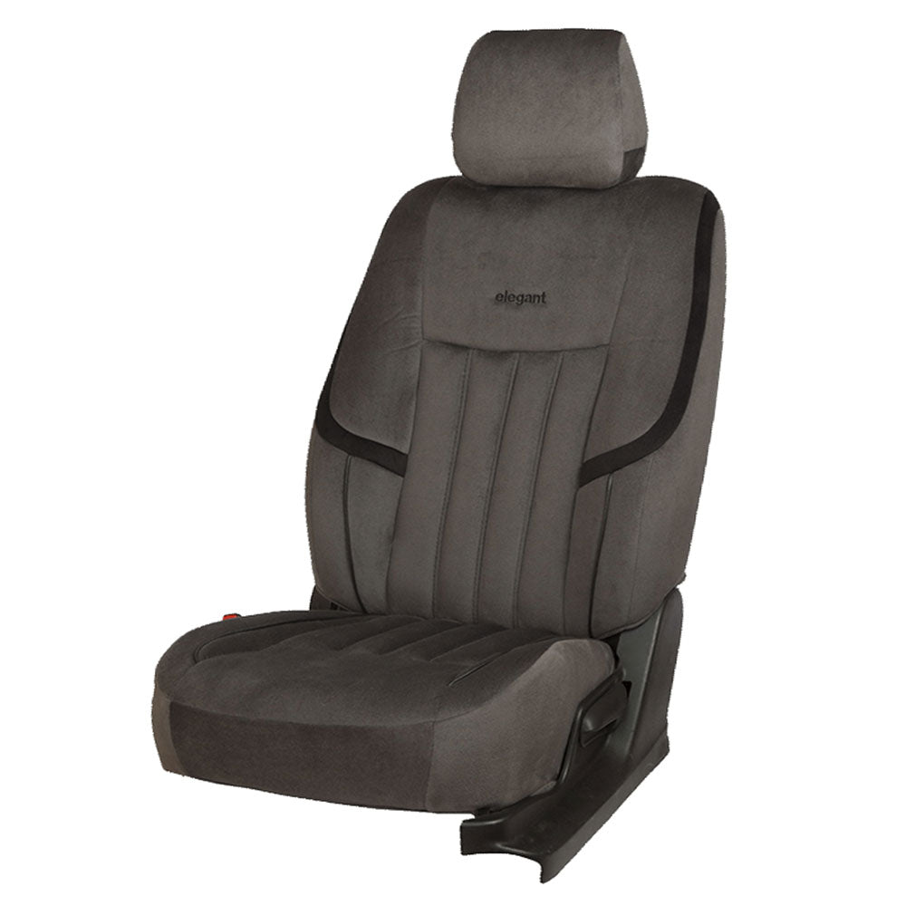 King Velvet Fabric Car Seat Cover For Hyundai Verna - Grey | Elegant Auto Retail