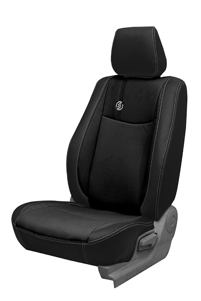 Venti 1 Duo Perforated Art Leather Car Seat Cover Black For Skoda Rapid
