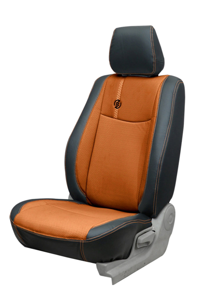 Venti 1 Duo Perforated Art Leather Car Seat Cover For Tan Skoda Rapid