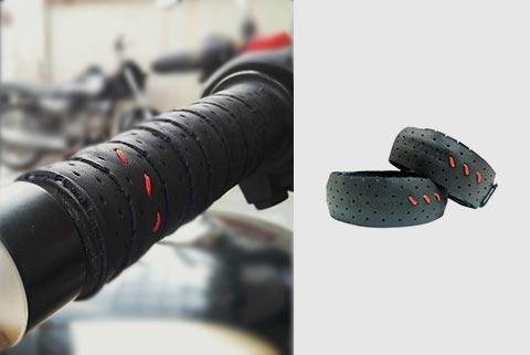 Leather Motorcycle Grip Wraps