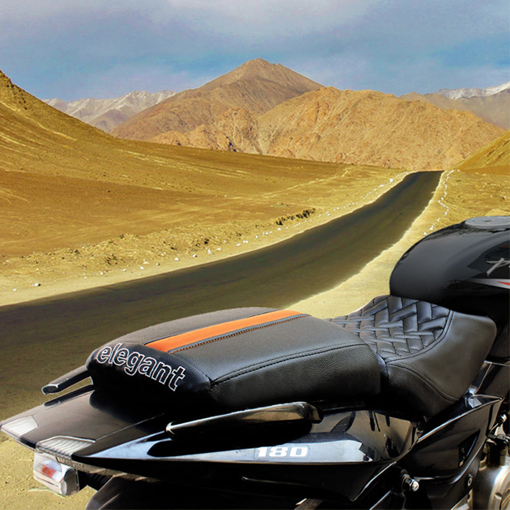 Prime Luxury Twin Bike Seat Cover Black and Tan