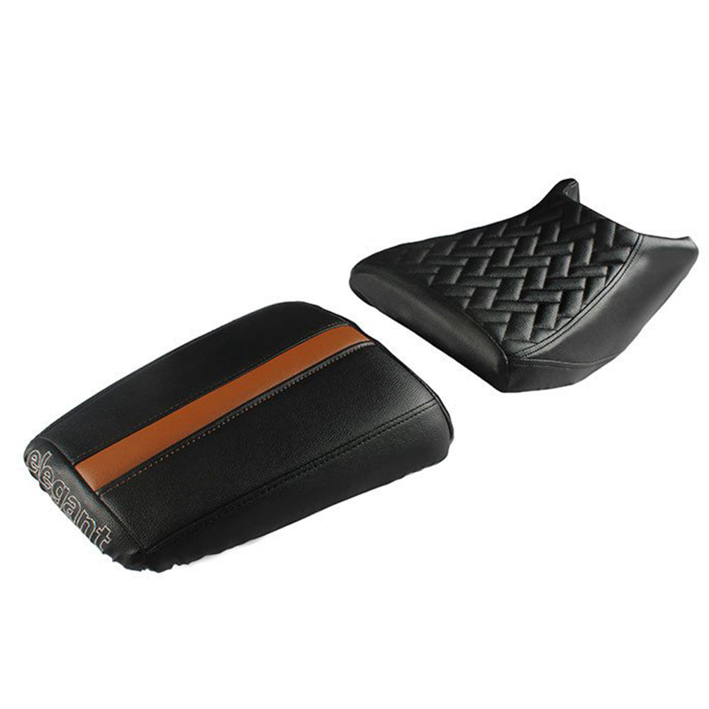 Prime Luxury Twin Bike Seat Cover Black and Tan for KTM Duke