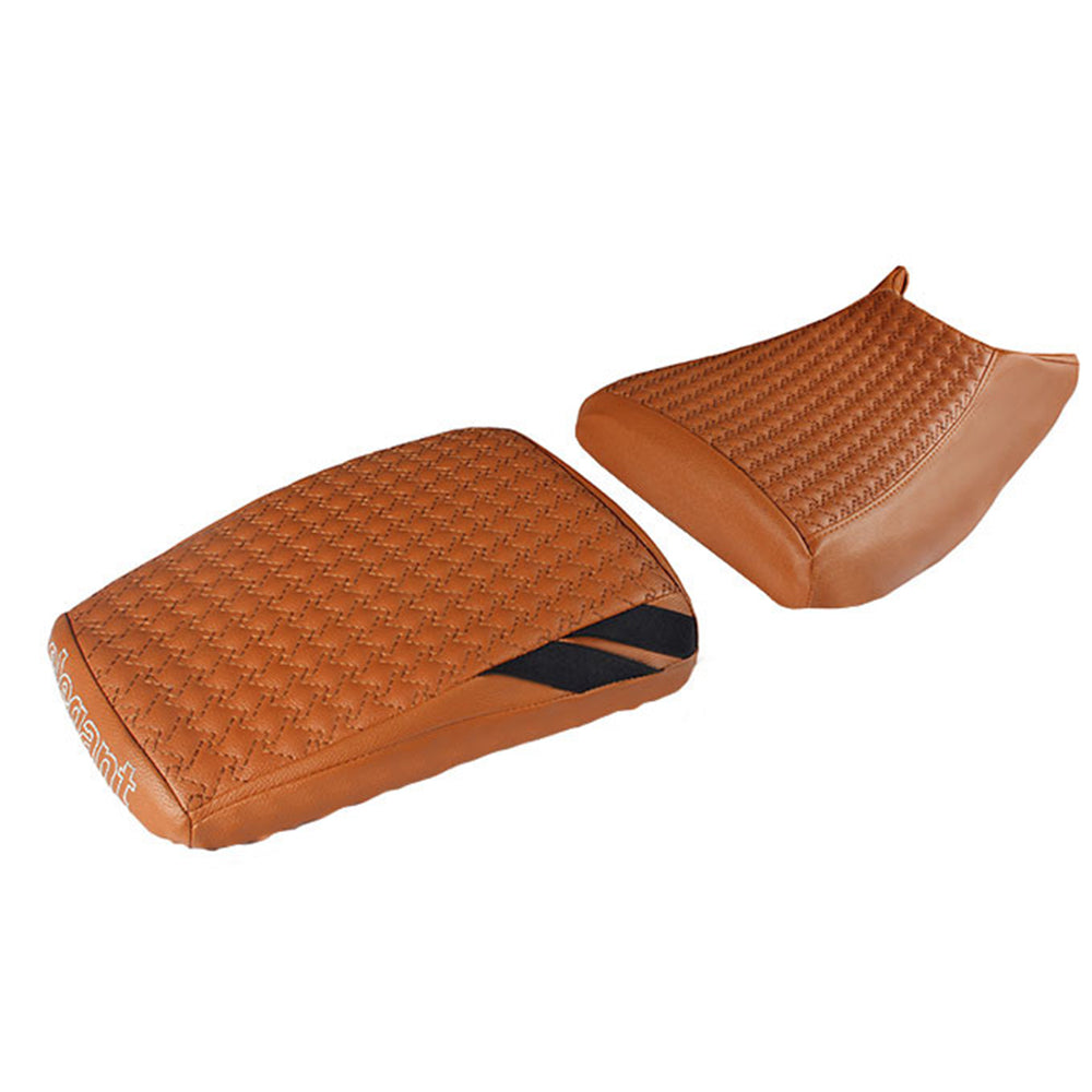 Rodeo Luxury Twin Bike Seat Cover Tan with Black Side Detail Elegant Auto Retail