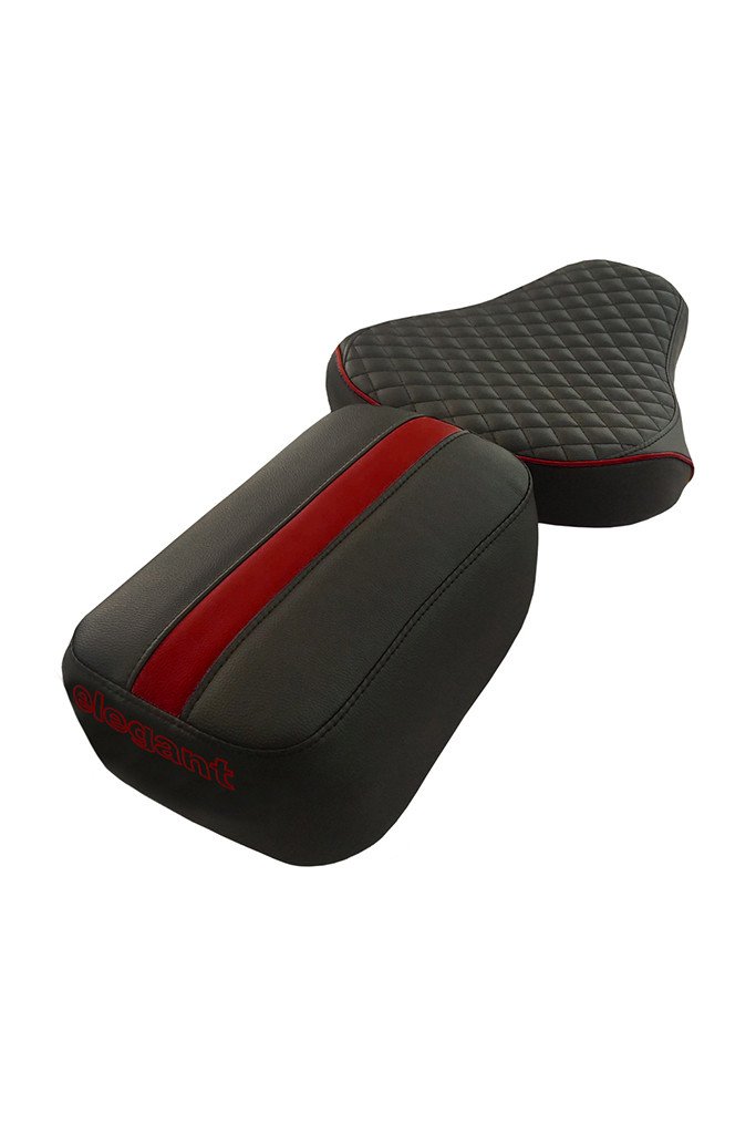 Cameo Sports Twin Bike Seat Cover Black and Red for Bullet