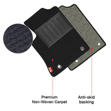 Load image into Gallery viewer, Cord Carpet Car Floor Mat Black And Blue (Set of 3)
