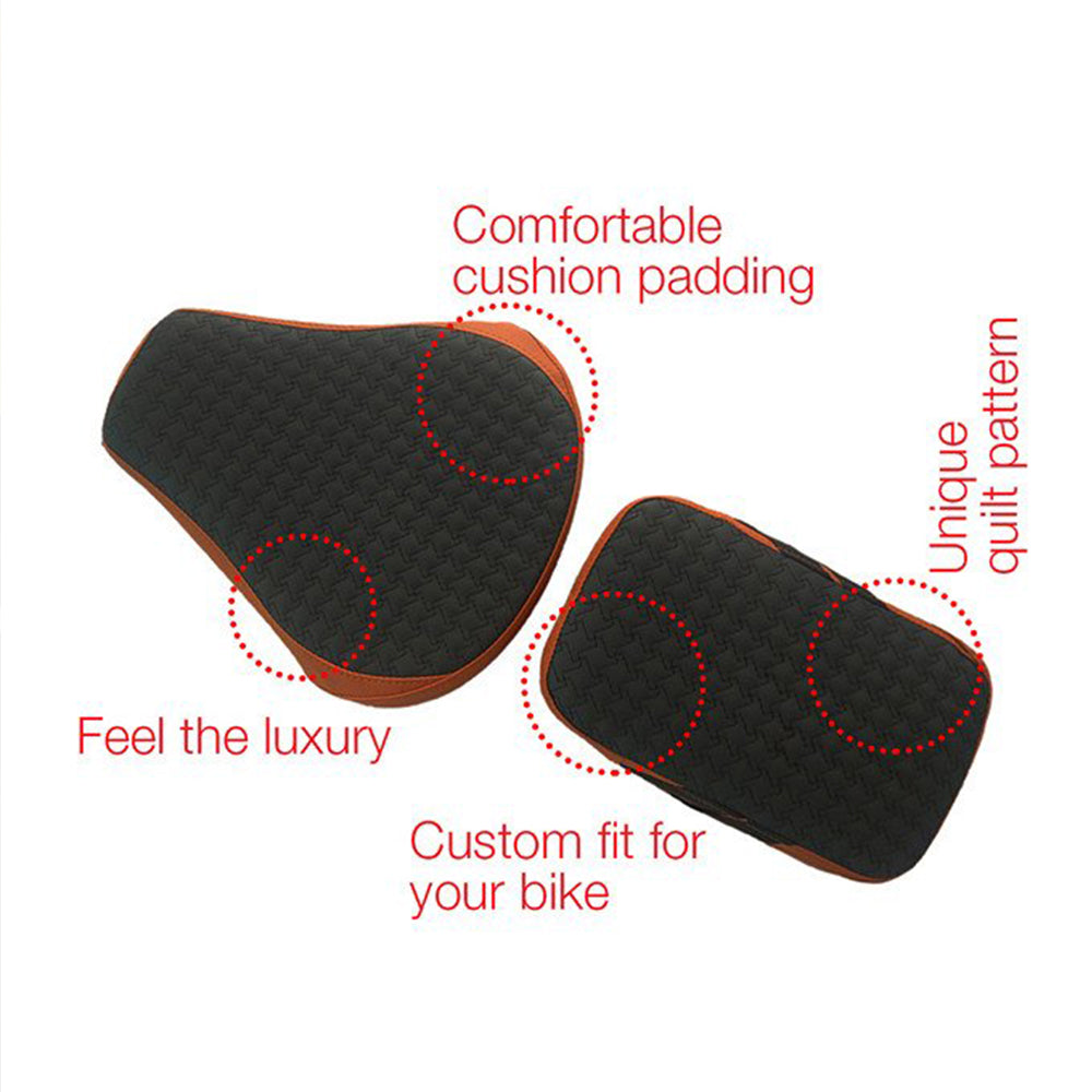Rodeo Luxury Twin Bike Seat Cover Tan with Black Top for Bullet