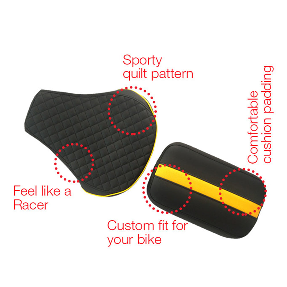Cameo Sports Twin Bike Seat Cover Black and Yellow for Bullet
