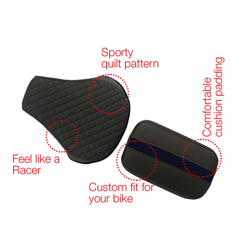 Cameo Sports Twin Bike Seat Cover Black and Blue for Bullet