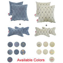 Load image into Gallery viewer, Vintage Bucket Fit Fabric Car Seat Cover For Maruti Dzire with Free Set of 4 Comfy Cushion &amp; Neck Rest
