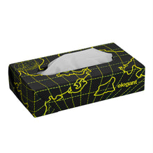 Load image into Gallery viewer, Nappa Leather Globe Tissue Box Black and Yellow
