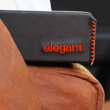 Nappa Leather Tissue Box Black and Orange | Elegant Auto Retail 