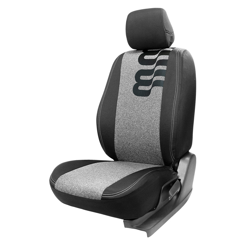 Yolo Plus Fabric Car Seat Cover For MG ZS EV | in Black-Grey Colour | Elegant Auto Retail