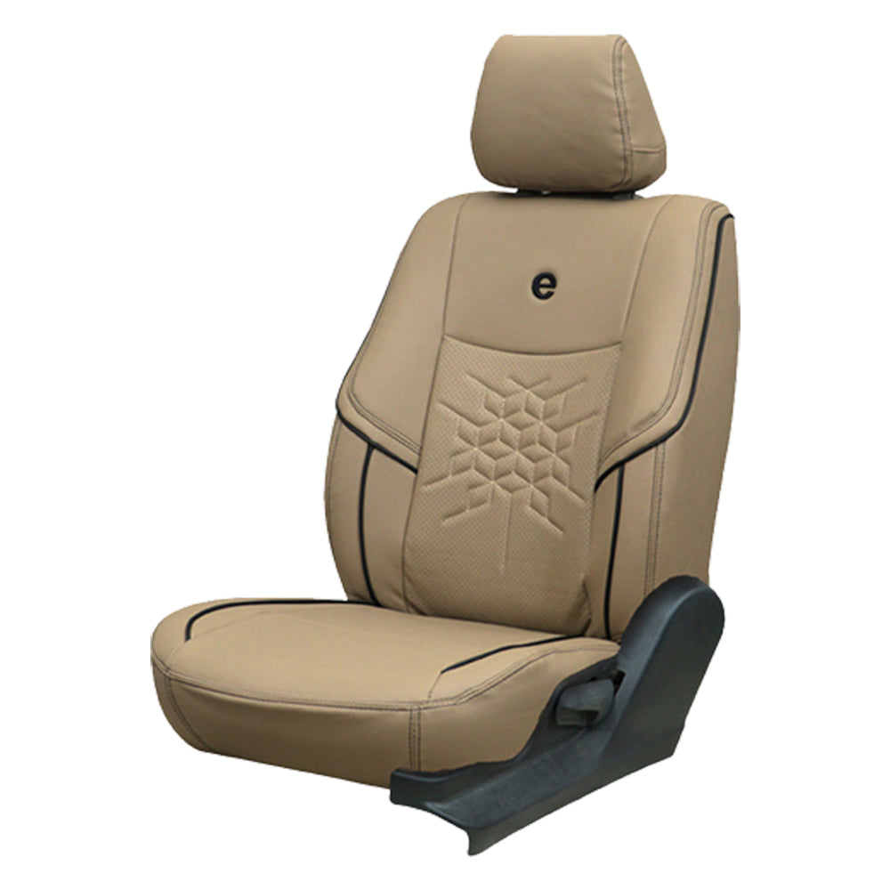 Venti 2 Perforated Art Leather Car Seat Cover For Beige Maruti Zen   In Beige  Black | Elegant Auto Retail