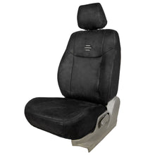 Load image into Gallery viewer, Nubuck Patina Leather Feel Fabric Car Seat Cover For Mahindra XUV 400 EV | in Black Colour | Elegant Auto Retail
