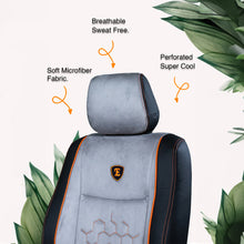 Load image into Gallery viewer, Icee Duo Perforated Fabric Car Seat Cover For Honda Civic - Black Grey Orange | Elegant Auto Retail
