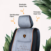 Load image into Gallery viewer, Icee Duo Perforated Fabric Car Seat Cover For Mahindra BE 6e - Black Grey Orange | Elegant Auto Retail
