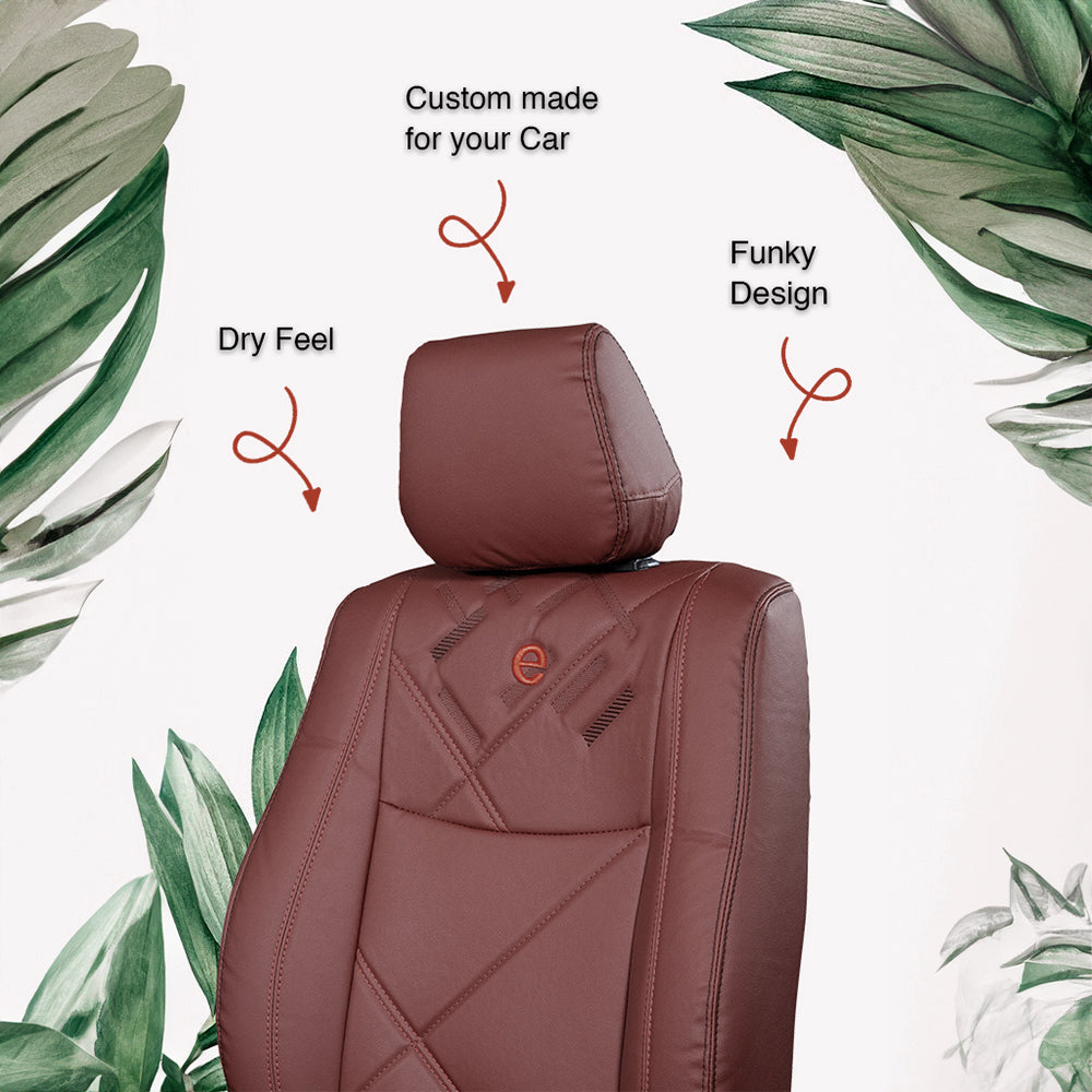 Victor Art Leather Car Seat Cover For Brown  Hyundai I10  In Brown  Elegant Auto Retail