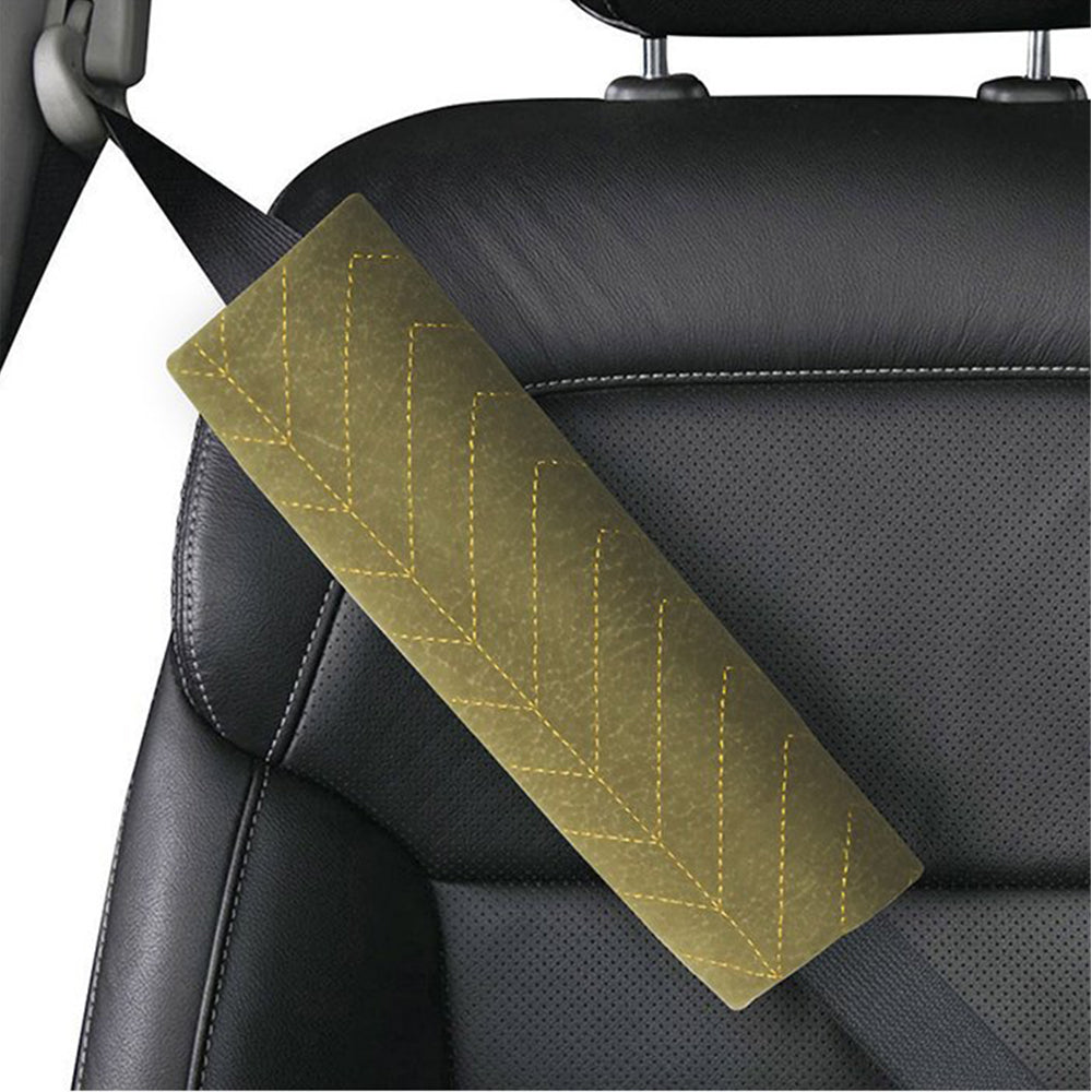 Fabric Seat Belt Shoulder Pads Beige Line Set of 2 | Elegant Auto Retail