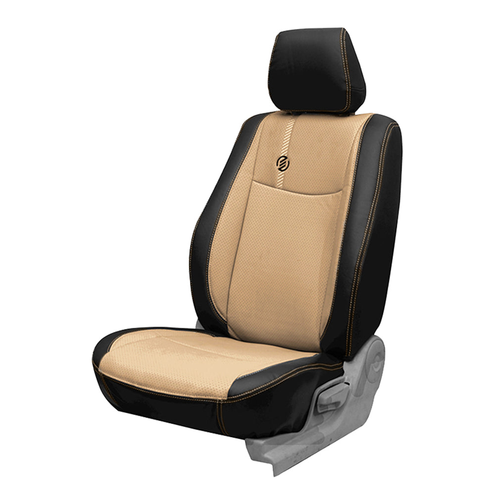 Venti 1 Duo Perforated Art Leather Car Seat Cover For Maruti SX4 - Black Beige | Elegant Auto Retail