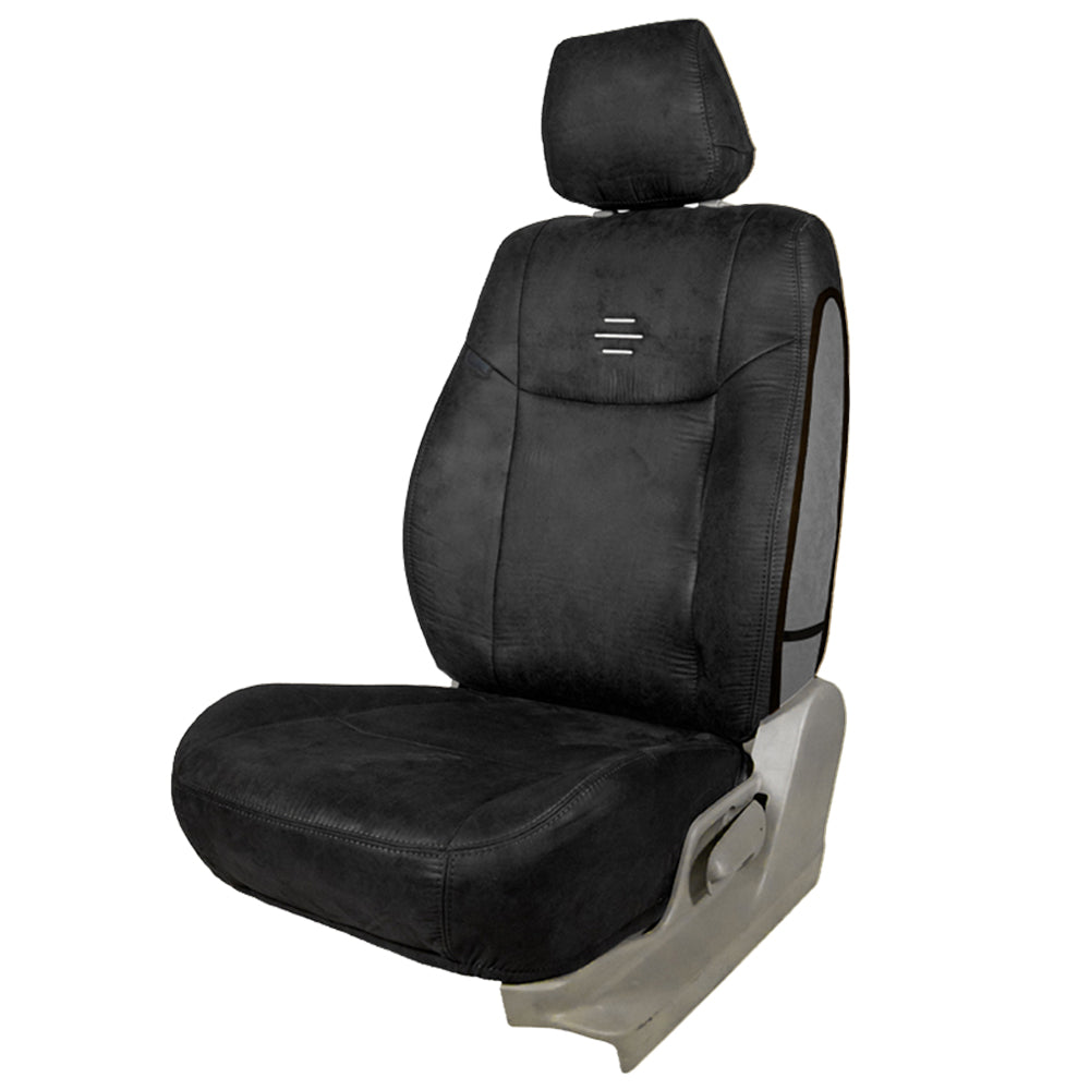 Nubuck Patina Leather Feel Fabric  Seat Cover Black For Maruti Brezza