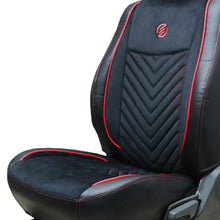 Load image into Gallery viewer, Veloba Softy Velvet Fabric Car Seat Cover For Honda Civic - Black Red | Elegant Auto Retail
