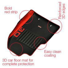Load image into Gallery viewer, Diamond 3D Car Floor Mat Black and Red (Set of 3)
