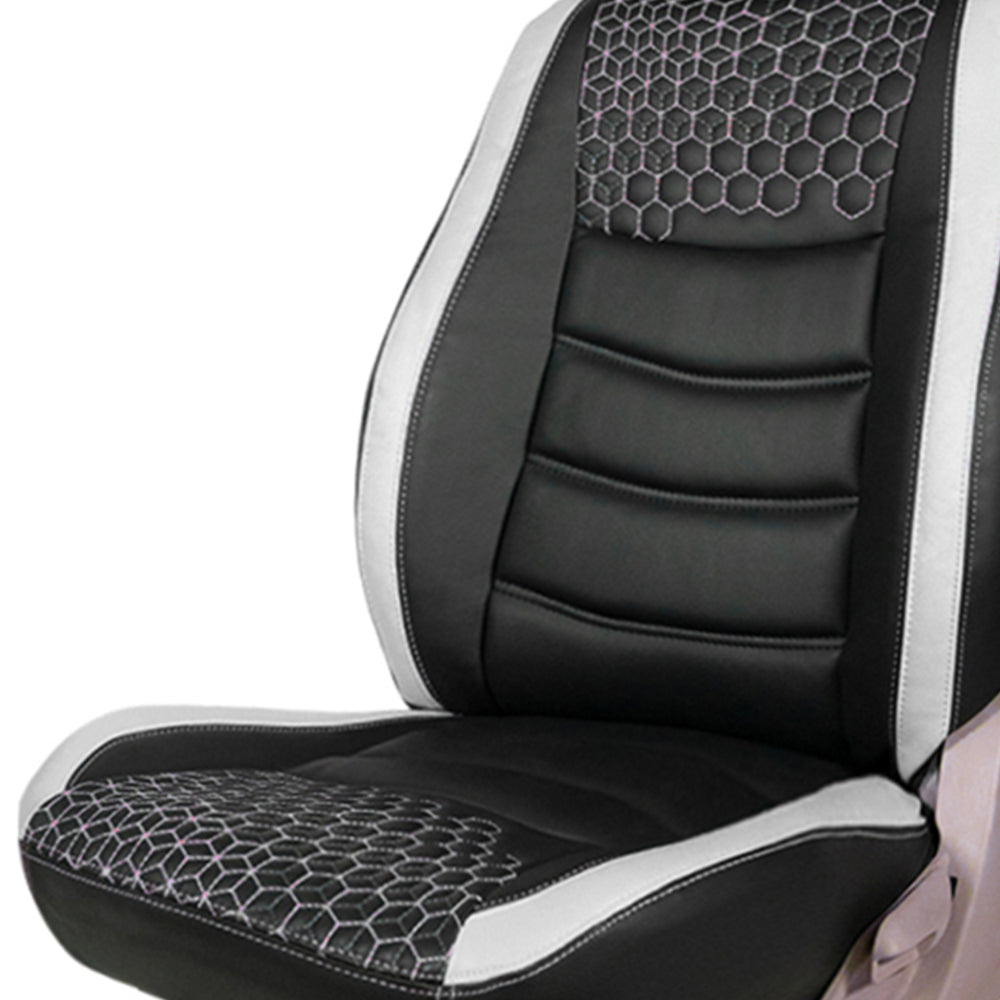 Glory Prism Art Leather Car Seat Cover Black and Grey For Maruti Brezza