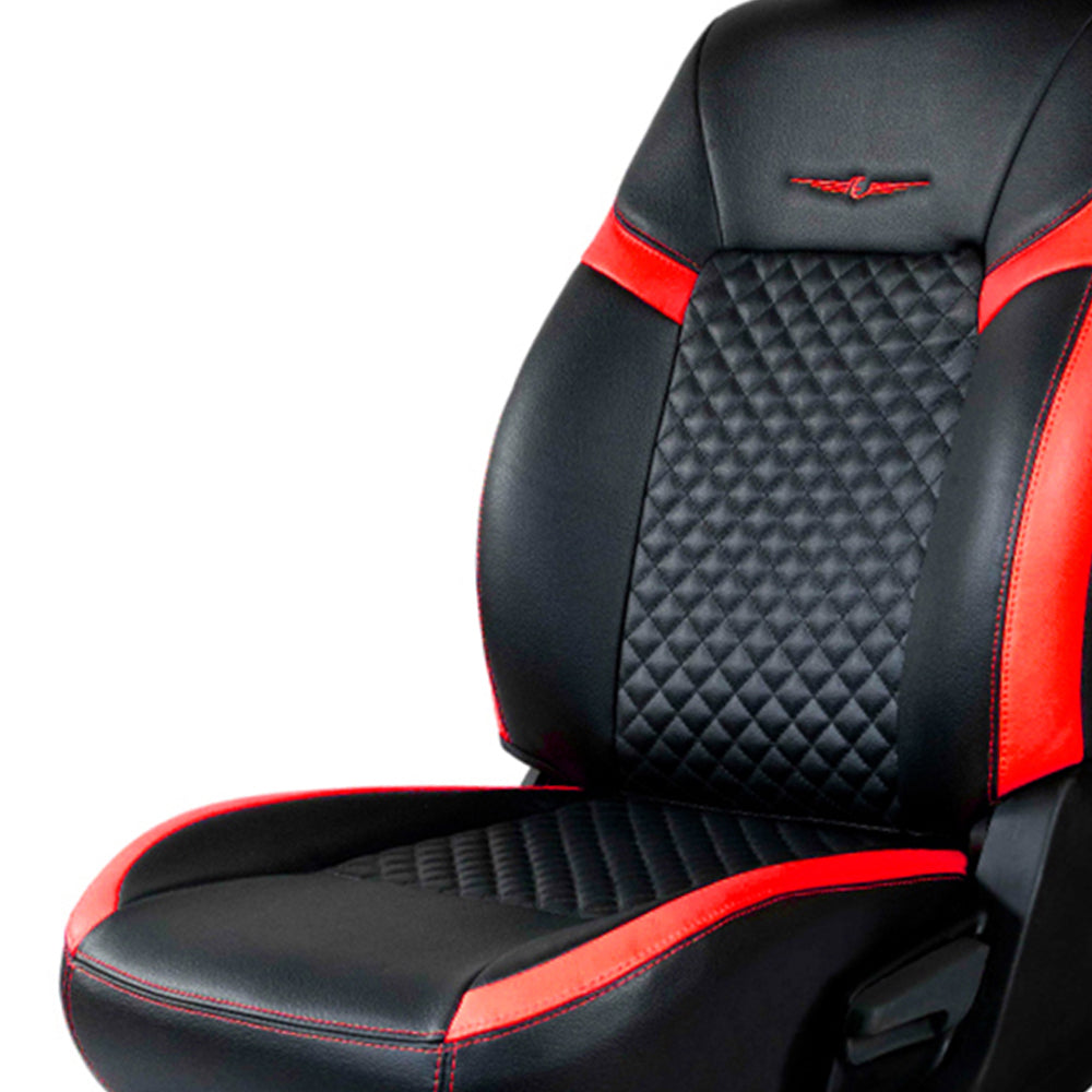 Vogue Star Art Leather Car Seat Cover For Tata Nexon Black-Red