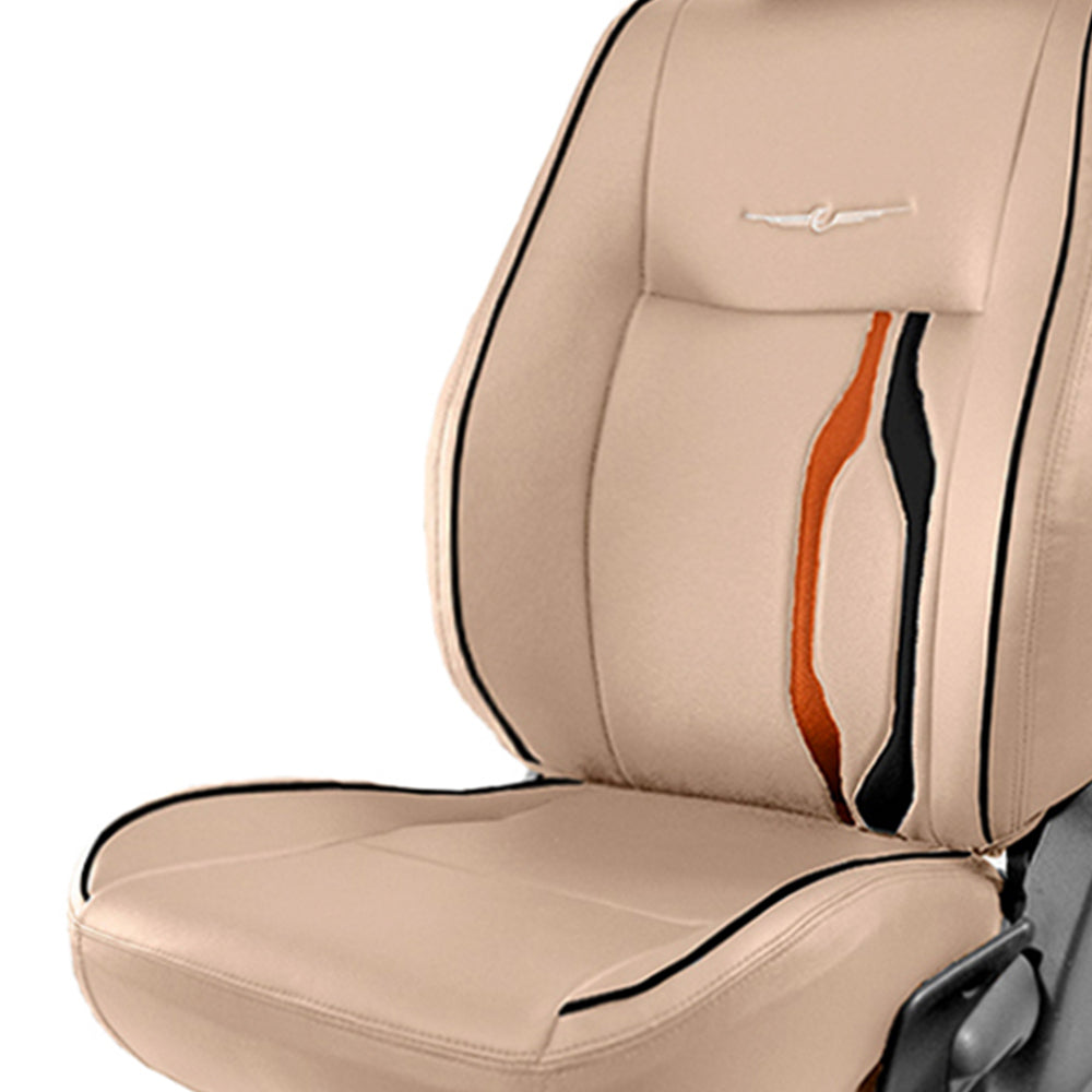 Vogue Trip Plus Art Leather Bucket Fitting Car Seat Cover For Hyundai Verna - Beige | Elegant Auto Retail