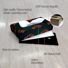 Load image into Gallery viewer, Nappa Leather Vintage 1 Tissue Box Black and Red
