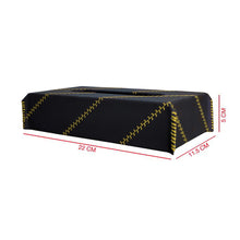 Load image into Gallery viewer, Nappa Leather Cross 1 Tissue Box Black and Yellow
