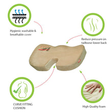 Load image into Gallery viewer, Elegant Active Memory Foam Coccyx Seat Cushion Pillow Beige

