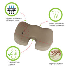 Load image into Gallery viewer, Elegant Zig Memory Foam Coccyx Car Seat Cushion Pillow Beige
