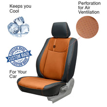 Venti 1 Duo Perforated Art Leather Car Seat Cover For Maruti Brezza ( Black-Tan )