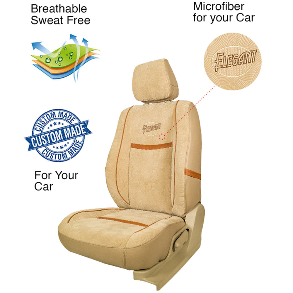 Waves Bucket Fit Fabric Car Seat Cover For Maruti Victoris with Free Set of 4 Comfy Cushion & Neck Rest