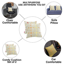 Load image into Gallery viewer, Elegant Comfy Cushion Pillow Beige Square Design Set of 2 CU10

