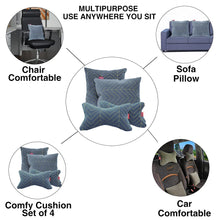Load image into Gallery viewer, Elegant Car Comfy Pillow And Neck Rest Line Set of 4 Design CU09
