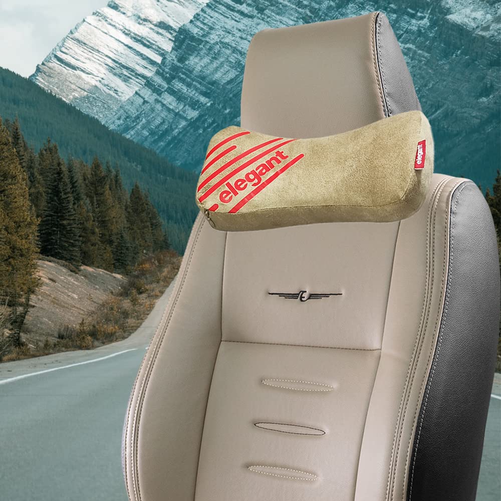 Elegant Cross Memory Foam Neck Support Pillow Beige (Set of 2)  | Elegant Auto Retail
